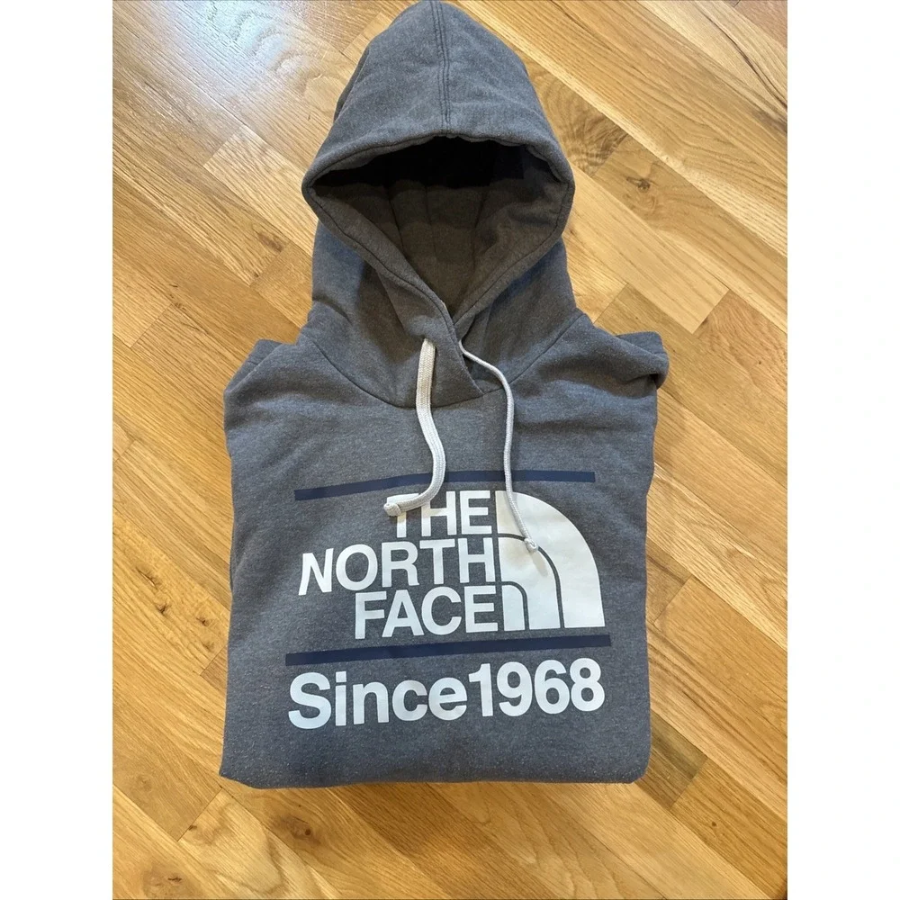 The North Face Heavy Hoodie Men's XXL Gray Since 1968 Pullover Sweatshirt